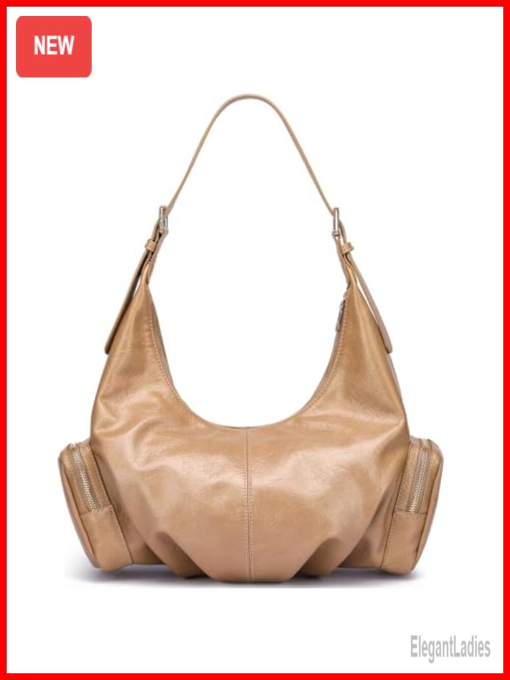 Vegan Leather Hobo Handbag Crossbody Bag with Adjustable Strap Multi-Pocket